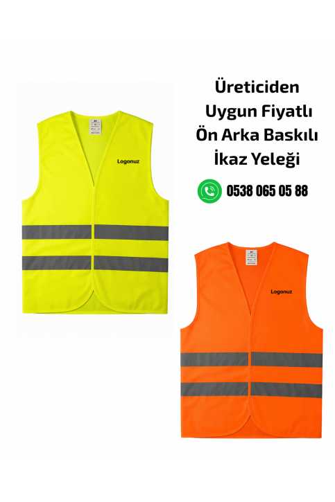Özel Baskılı-Baskısız Toptan İkaz Yeleği 